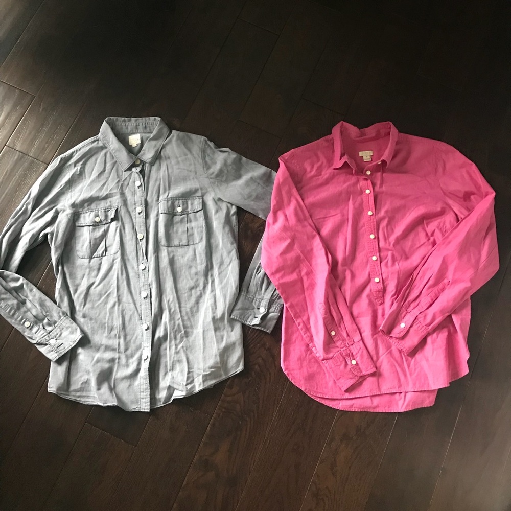 J Crew blouses —1 blue , 1 pink size med